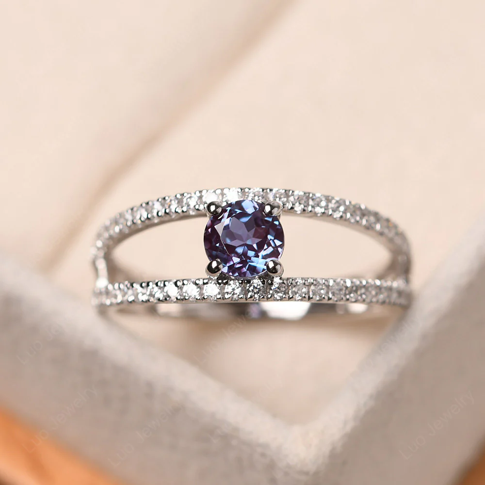 Alexandrite Double Band Ring