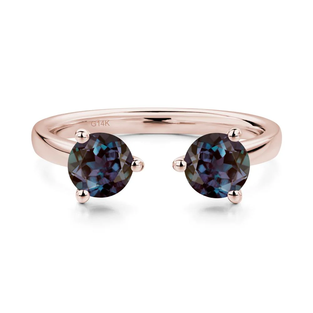 Alexandrite Two Stone Open Ring - Image 5