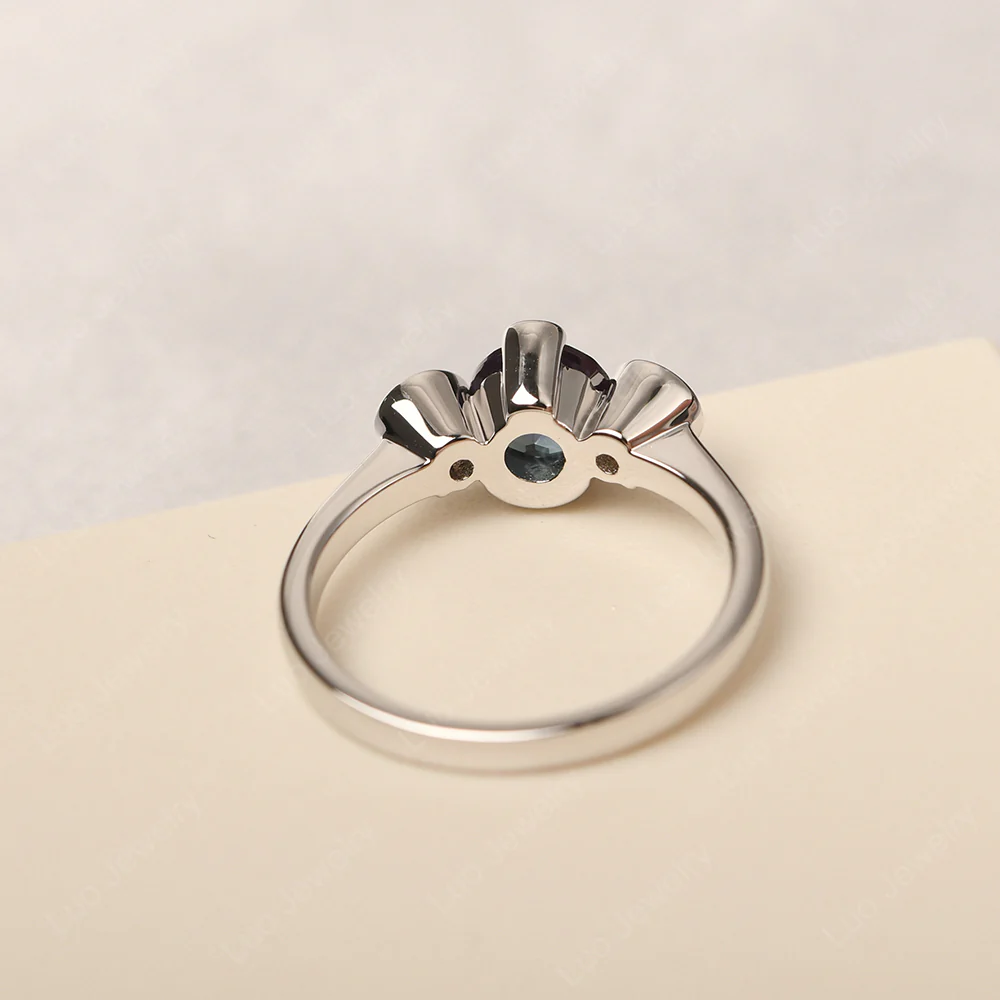 Alexandrite Vintage Bezel Set Engagement Ring - Image 3