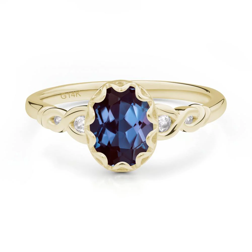 Alexandrite Vintage Oval Engagement Ring - Image 3