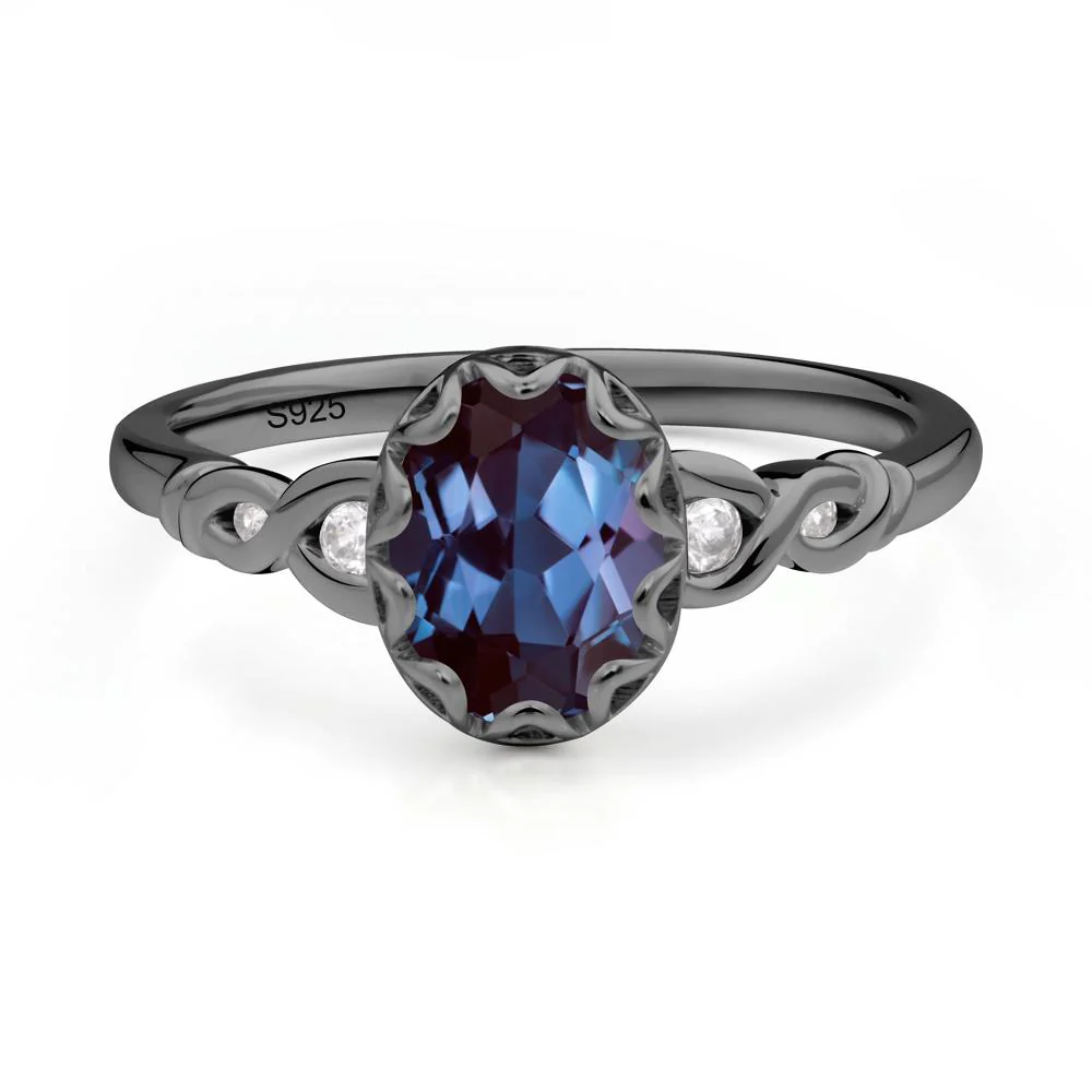 Alexandrite Vintage Oval Engagement Ring - Image 7