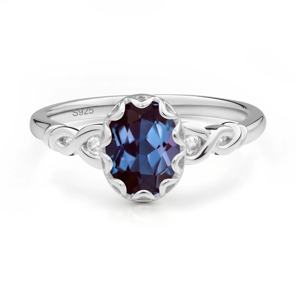 Alexandrite Vintage Oval Engagement Ring - Image 9