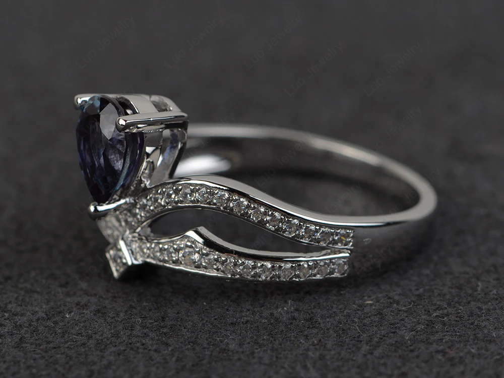 Alexandrite Pear Shaped Tiara Ring - Image 3