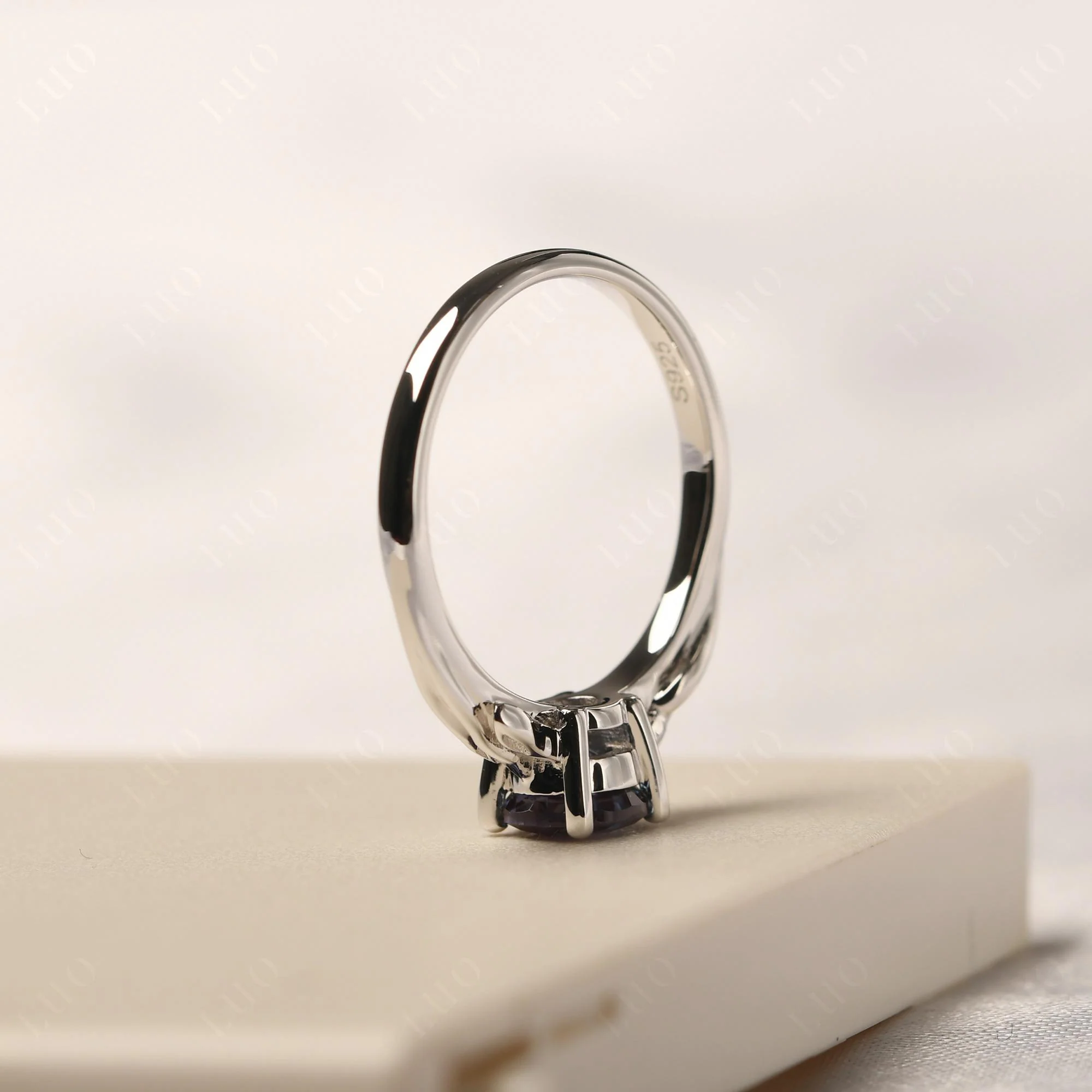 Petite Alexandrite Tender Leaf Ring - Image 13