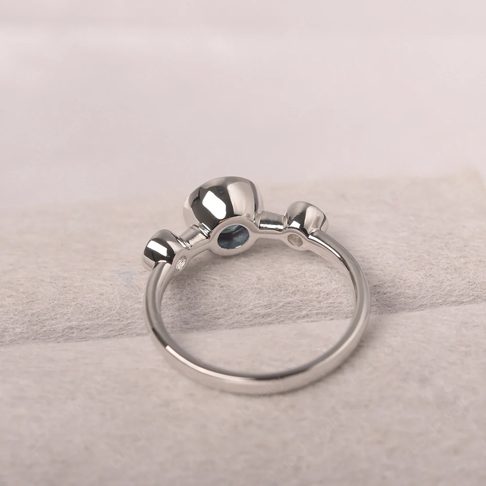 Alexandrite 3 Stone Bezel Set Ring - Image 3