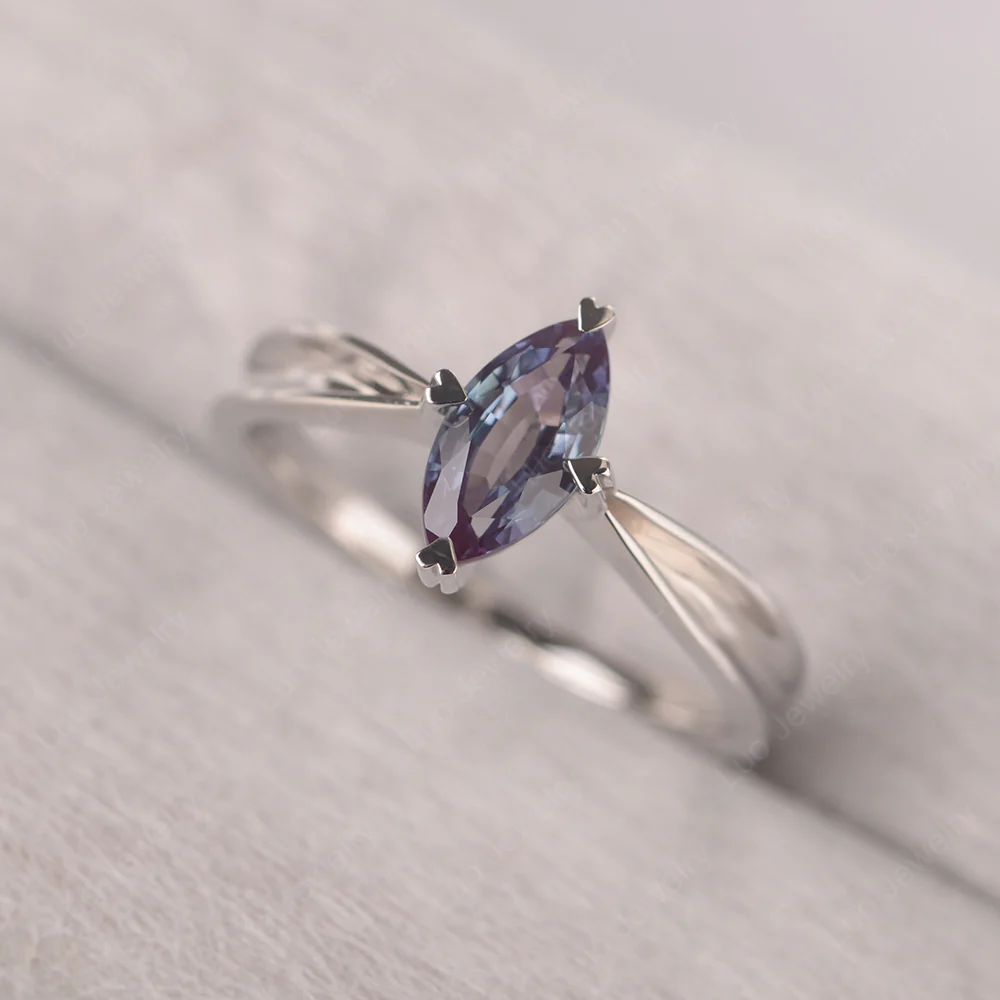 Alexandrite Marquise Solitaire Ring - Image 3
