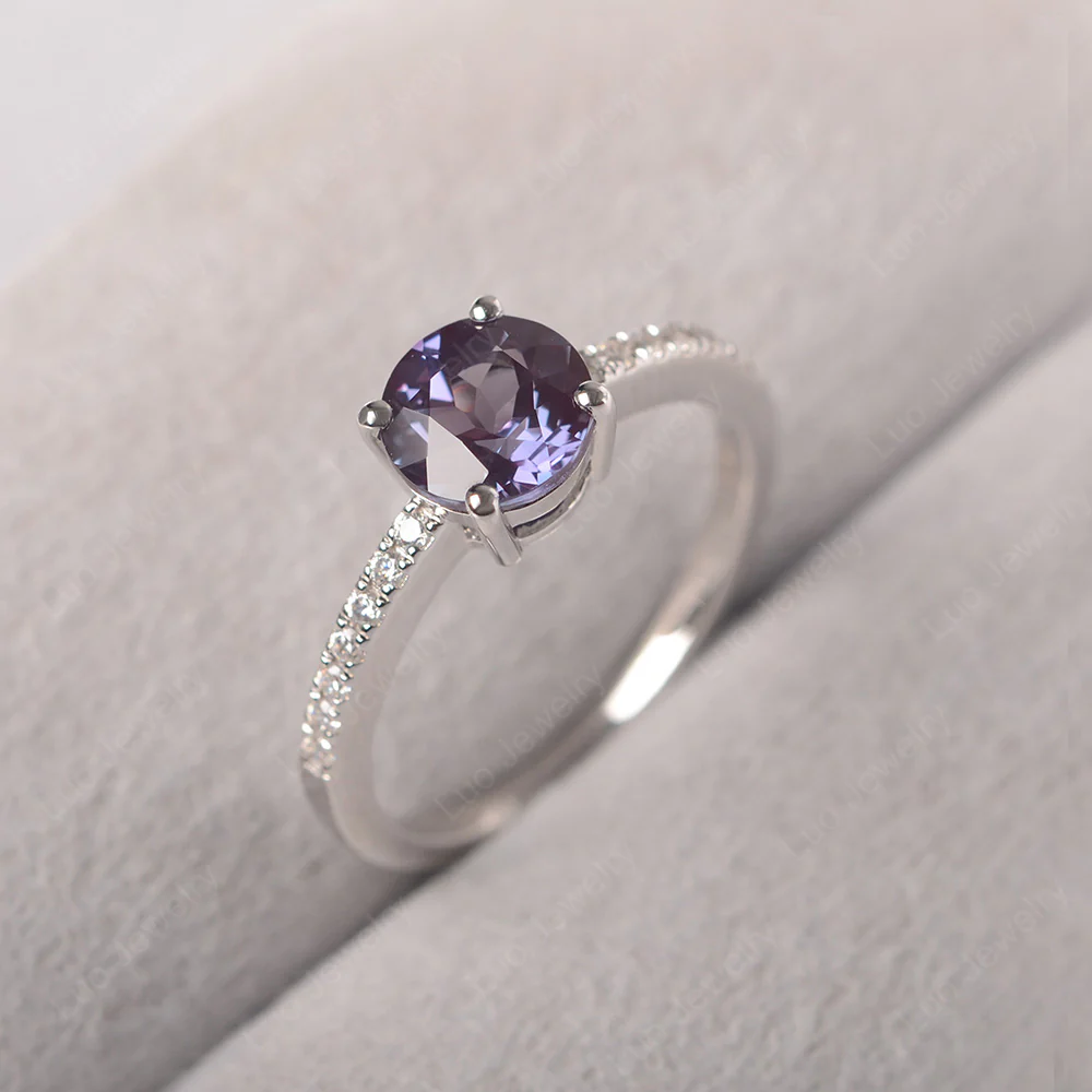 Simple Round Alexandrite Ring - Image 2