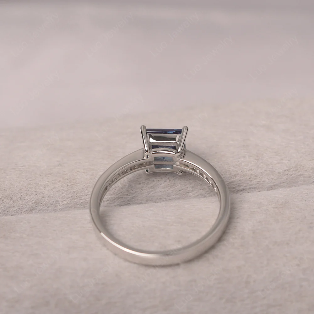 Princess Cut Alexandrite Promise Ring - Image 3