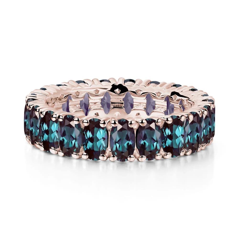 Alexandrite Wide Wedding Band Ring - Image 2