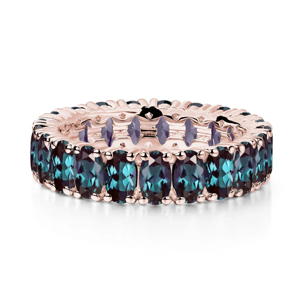 Alexandrite Wide Wedding Band Ring - Image 8