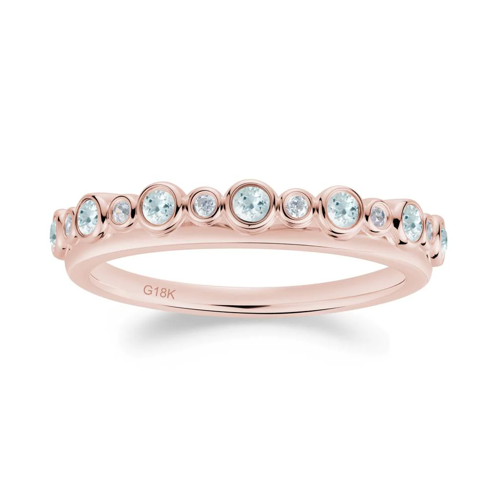Alternating Aquamarine and Cubic Zirconia Bubble Band Ring - Image 5