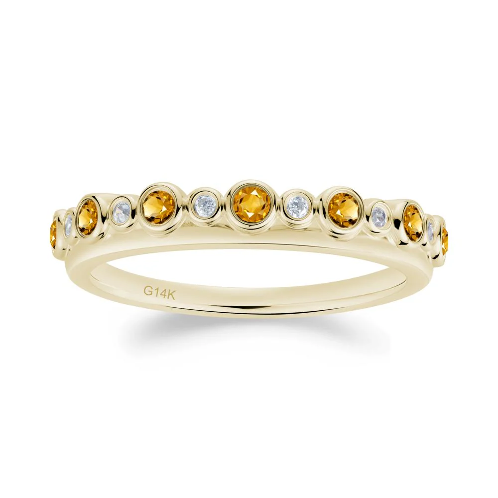 Alternating Citrine and Cubic Zirconia Bubble Band Ring - Image 4