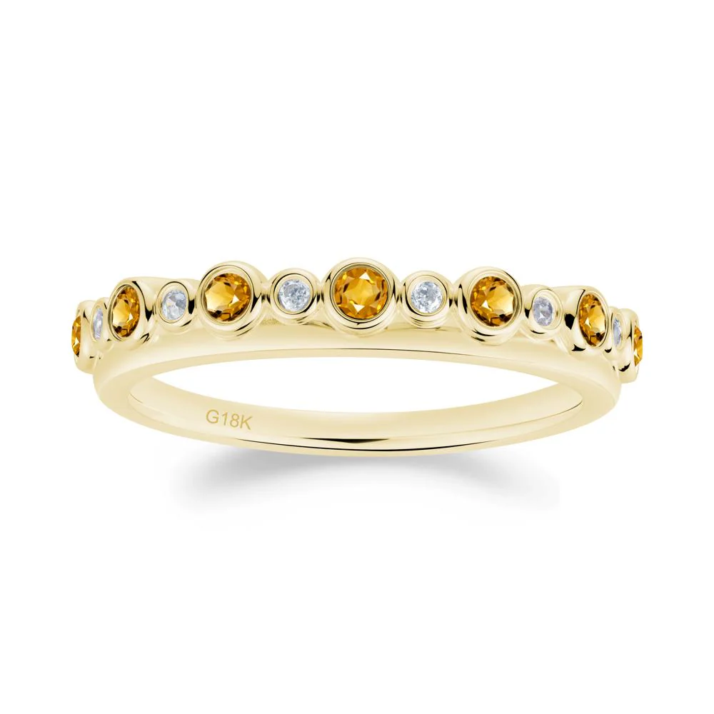 Alternating Citrine and Cubic Zirconia Bubble Band Ring - Image 5