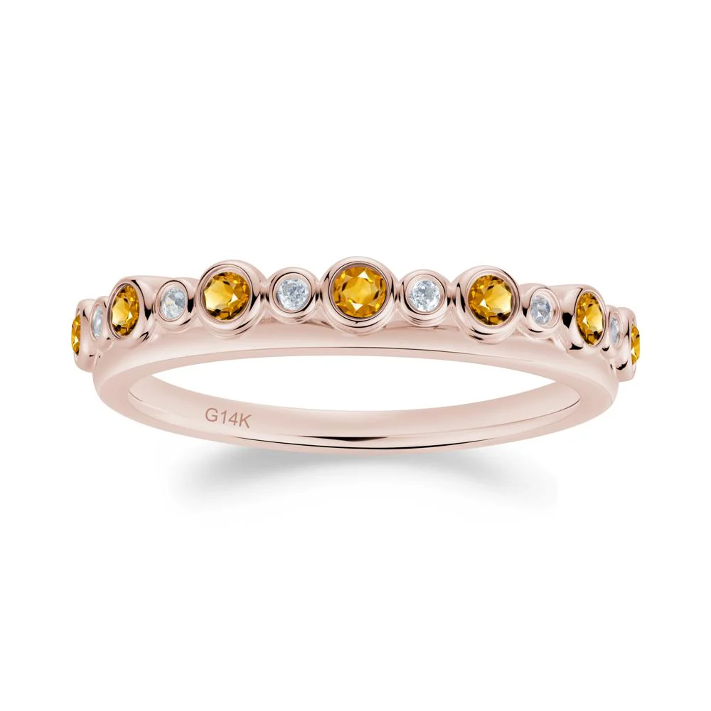 Alternating Citrine and Cubic Zirconia Bubble Band Ring - Image 6