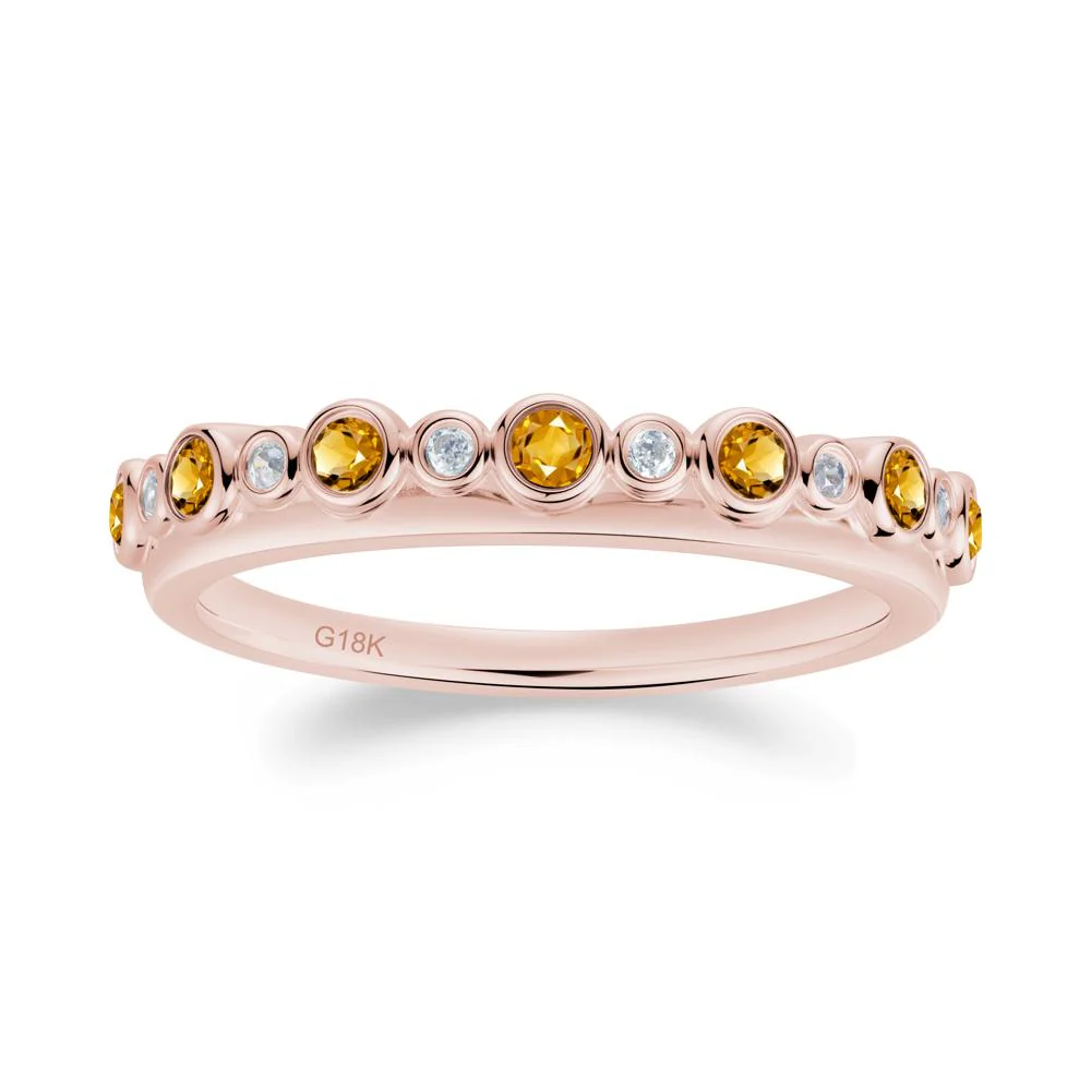 Alternating Citrine and Cubic Zirconia Bubble Band Ring - Image 7