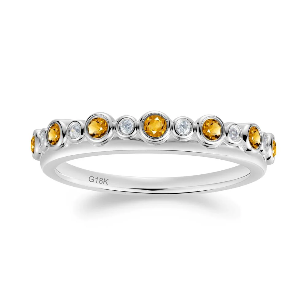 Alternating Citrine and Cubic Zirconia Bubble Band Ring - Image 8