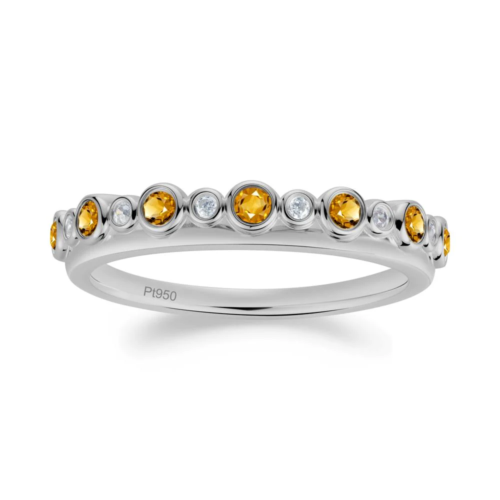 Alternating Citrine and Cubic Zirconia Bubble Band Ring - Image 9