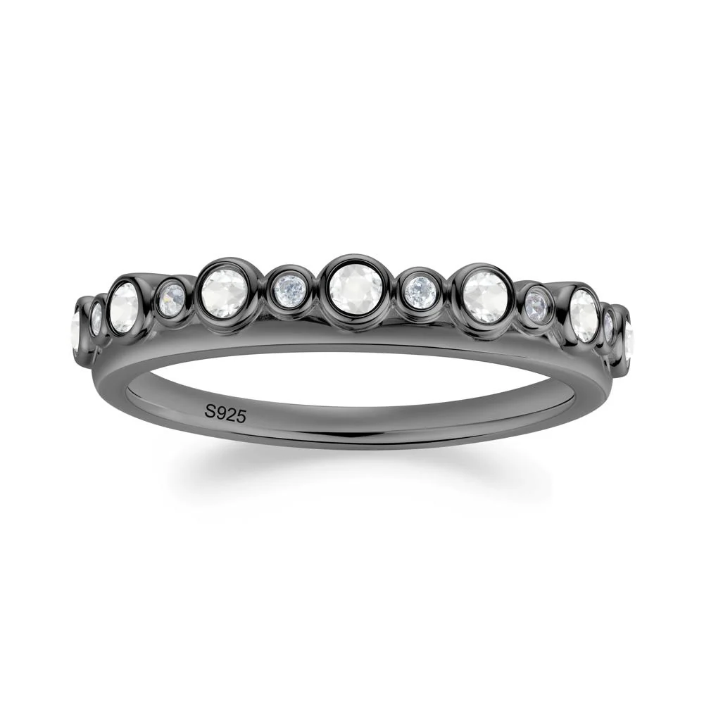 Alternating Cubic Zirconia and White Topaz Bubble Band Ring - Image 3