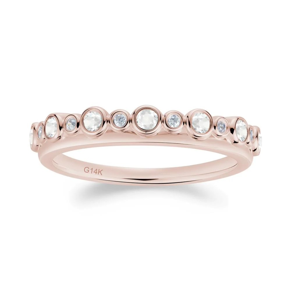 Alternating Cubic Zirconia and White Topaz Bubble Band Ring - Image 9