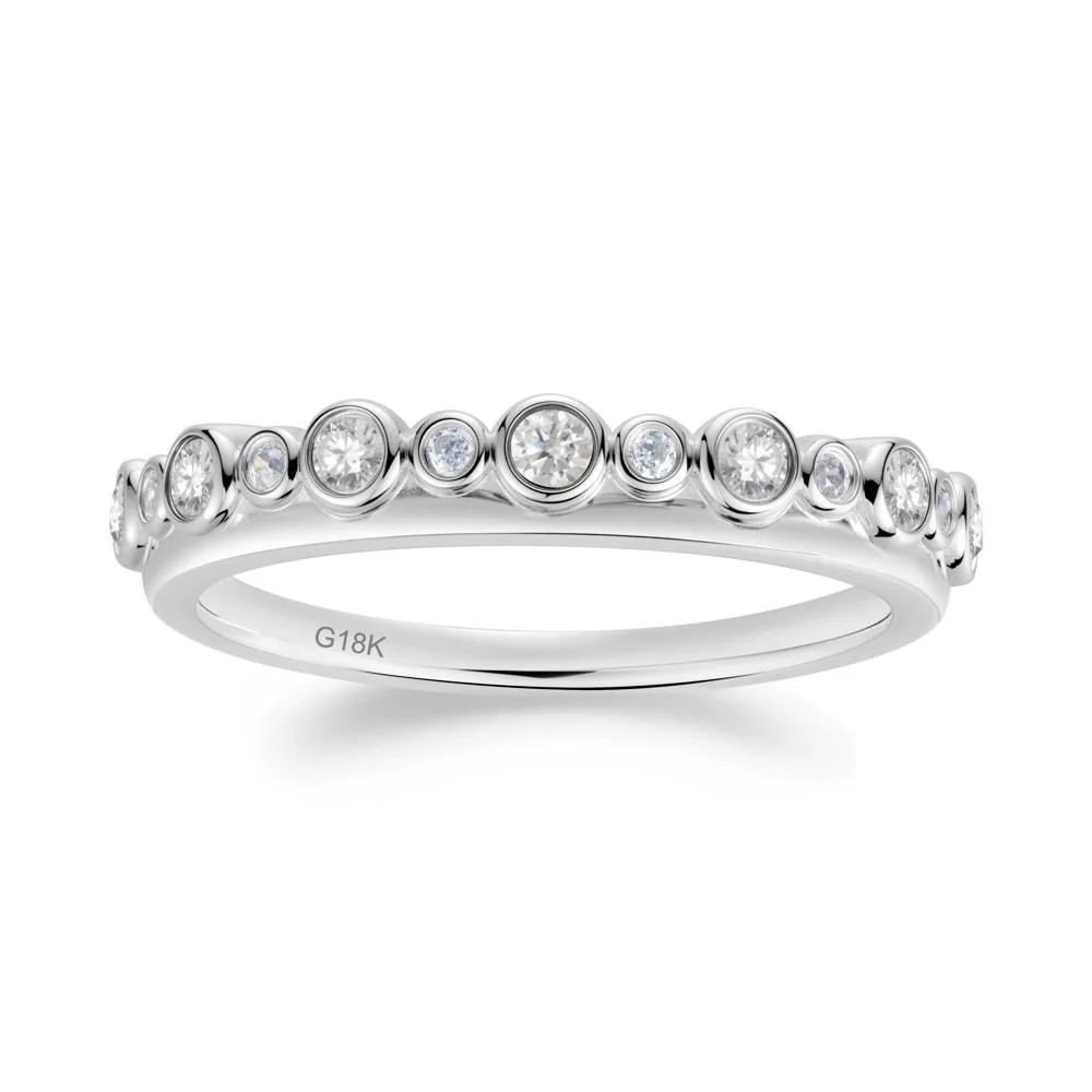 Alternating Moissanite and Cubic Zirconia Bubble Band Ring - Image 6
