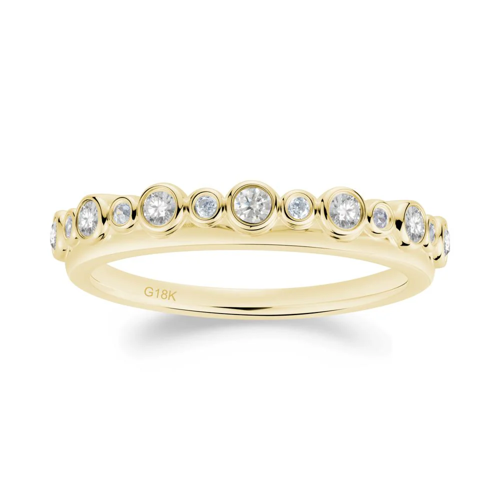 Alternating Moissanite and Cubic Zirconia Bubble Band Ring - Image 8