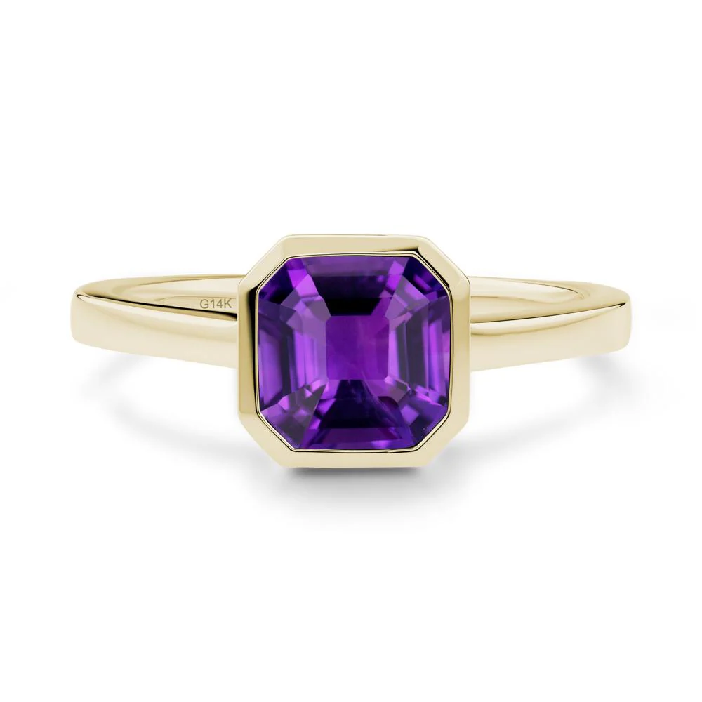 Amethyst Asscher Bezel Ring - Image 3
