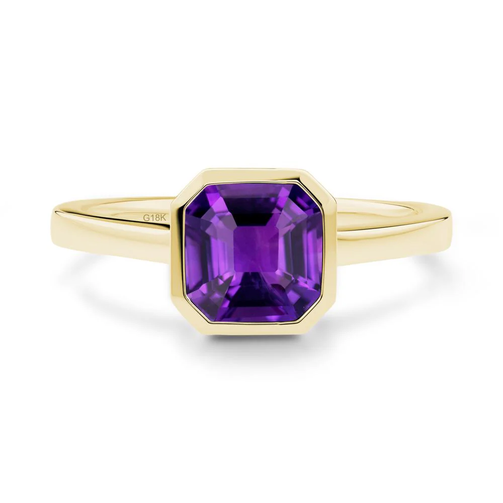 Amethyst Asscher Bezel Ring - Image 4