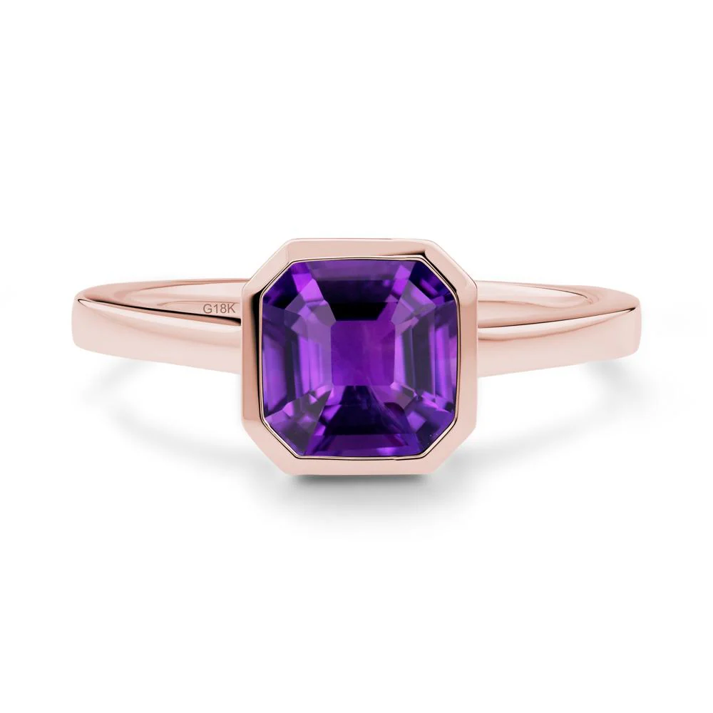 Amethyst Asscher Bezel Ring - Image 5