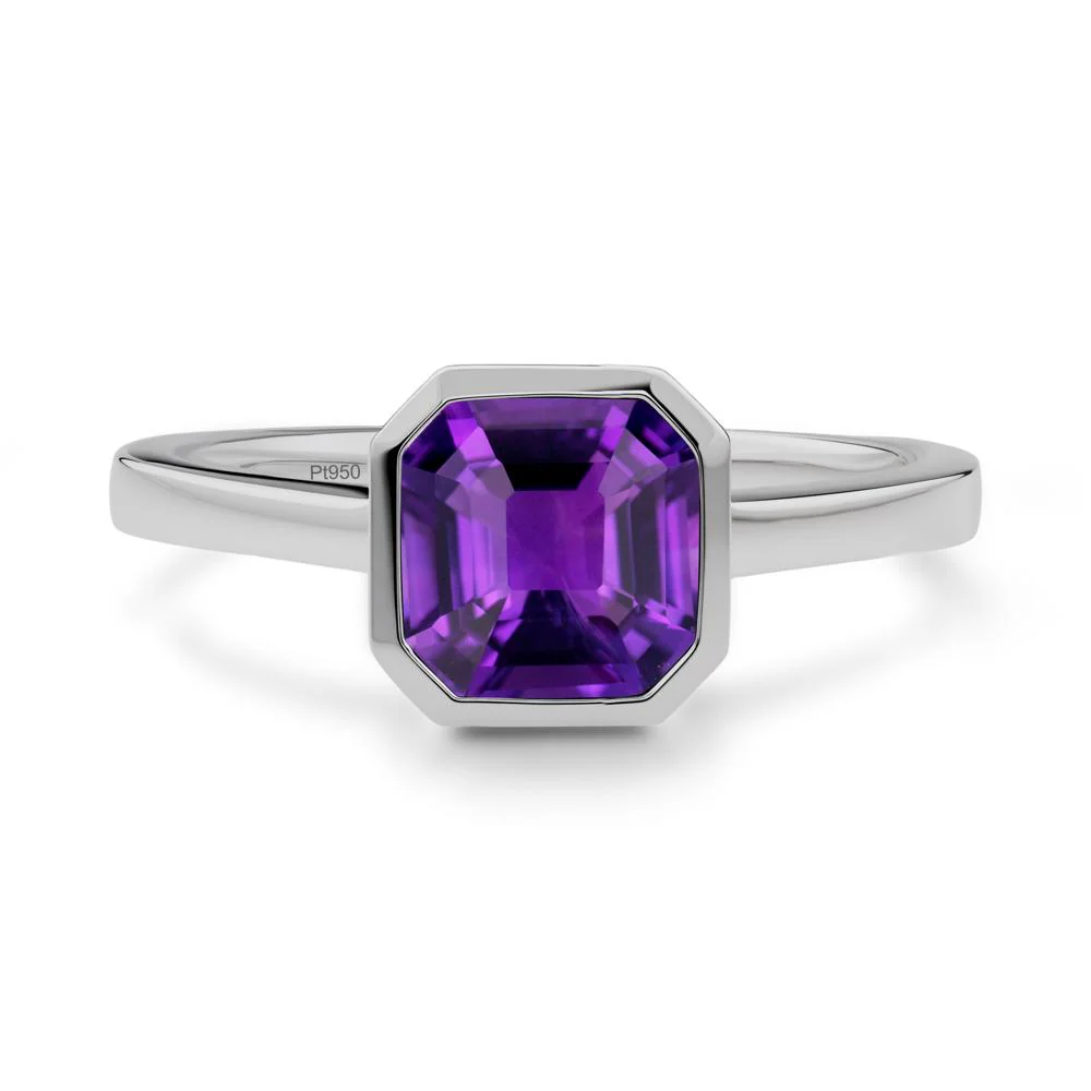 Amethyst Asscher Bezel Ring - Image 7
