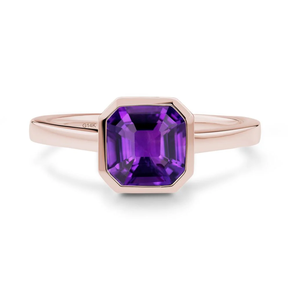 Amethyst Asscher Bezel Ring - Image 9