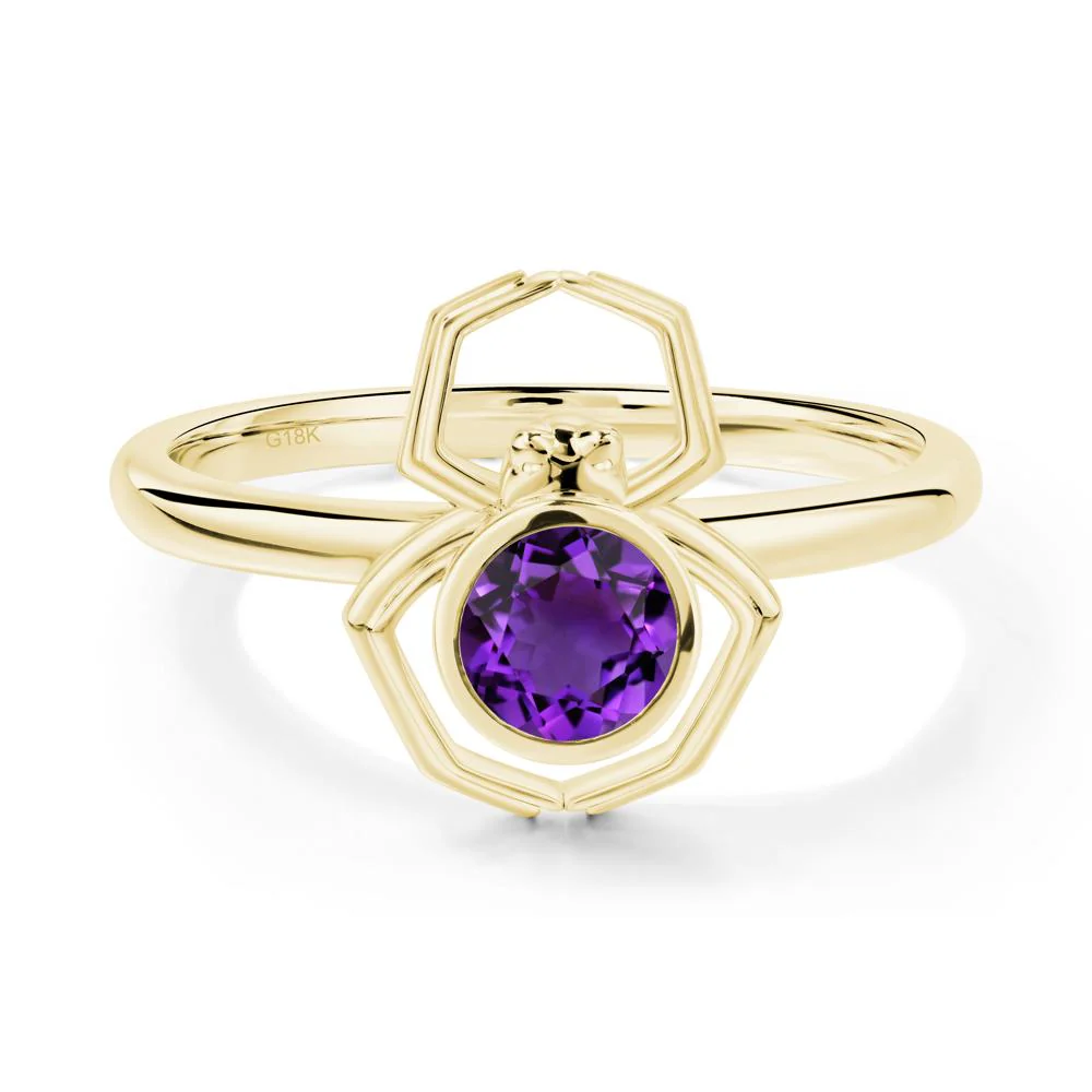 Amethyst Bezel Set Spider Ring - Image 2