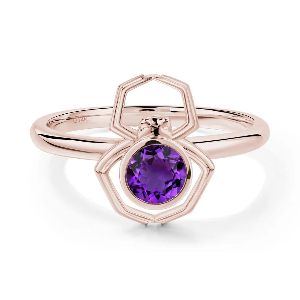 Amethyst Bezel Set Spider Ring - Image 6