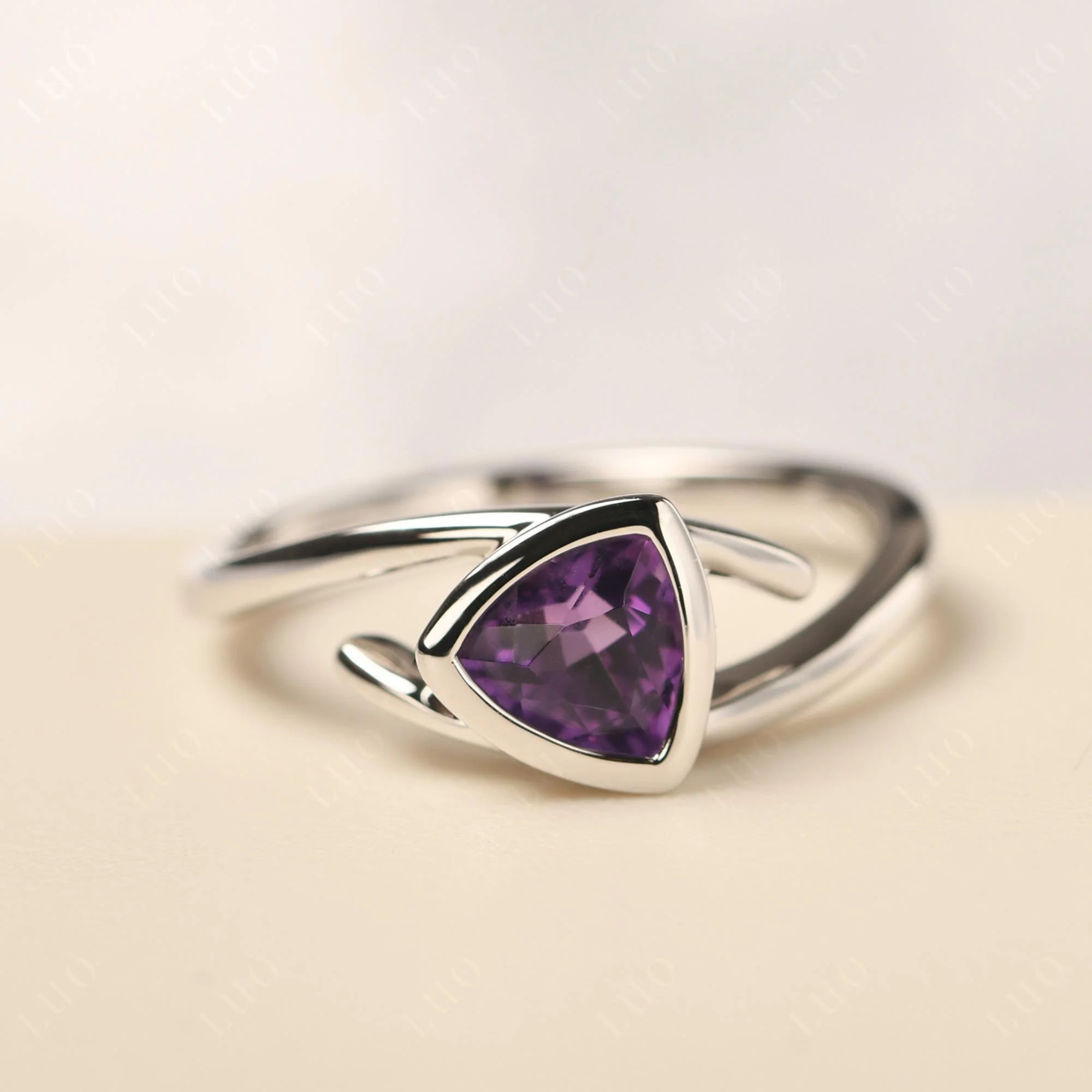 Bezel Set Amethyst Ring - Image 10