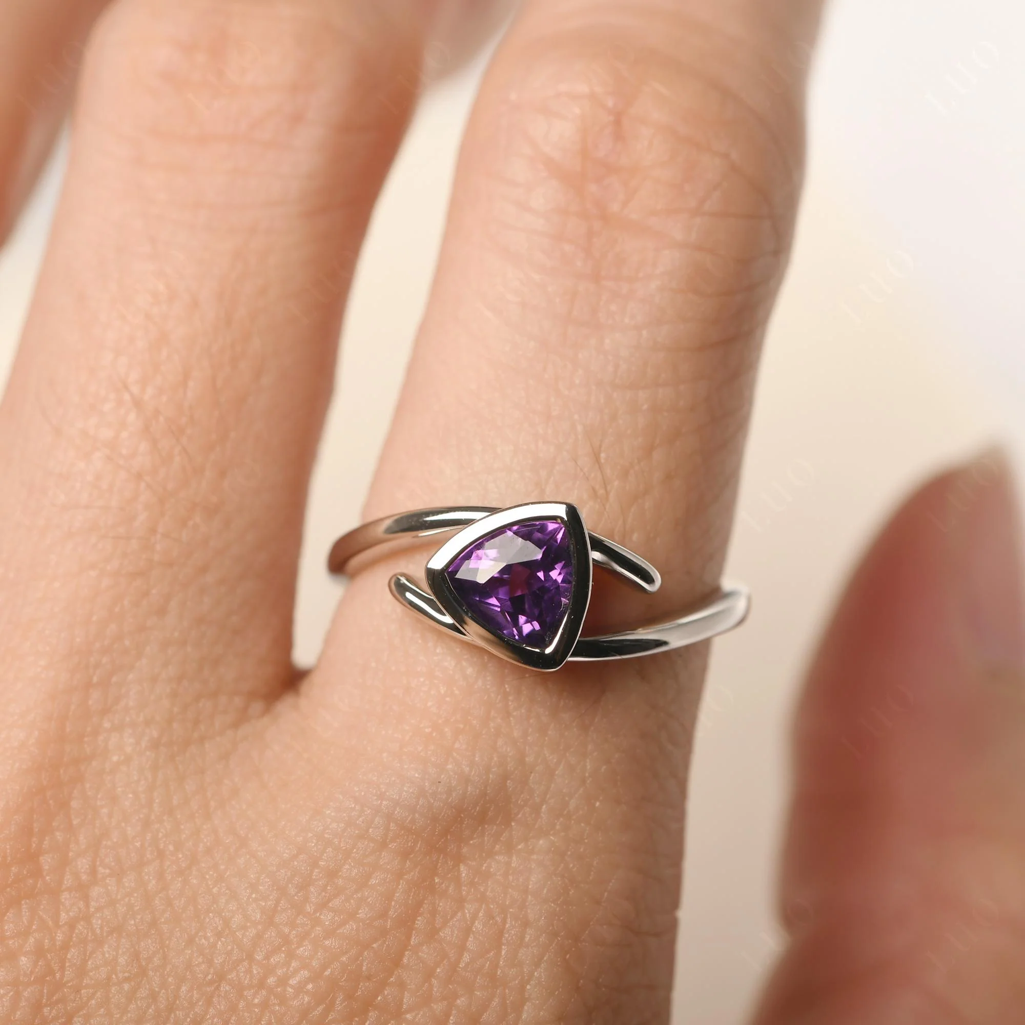 Bezel Set Amethyst Ring - Image 14