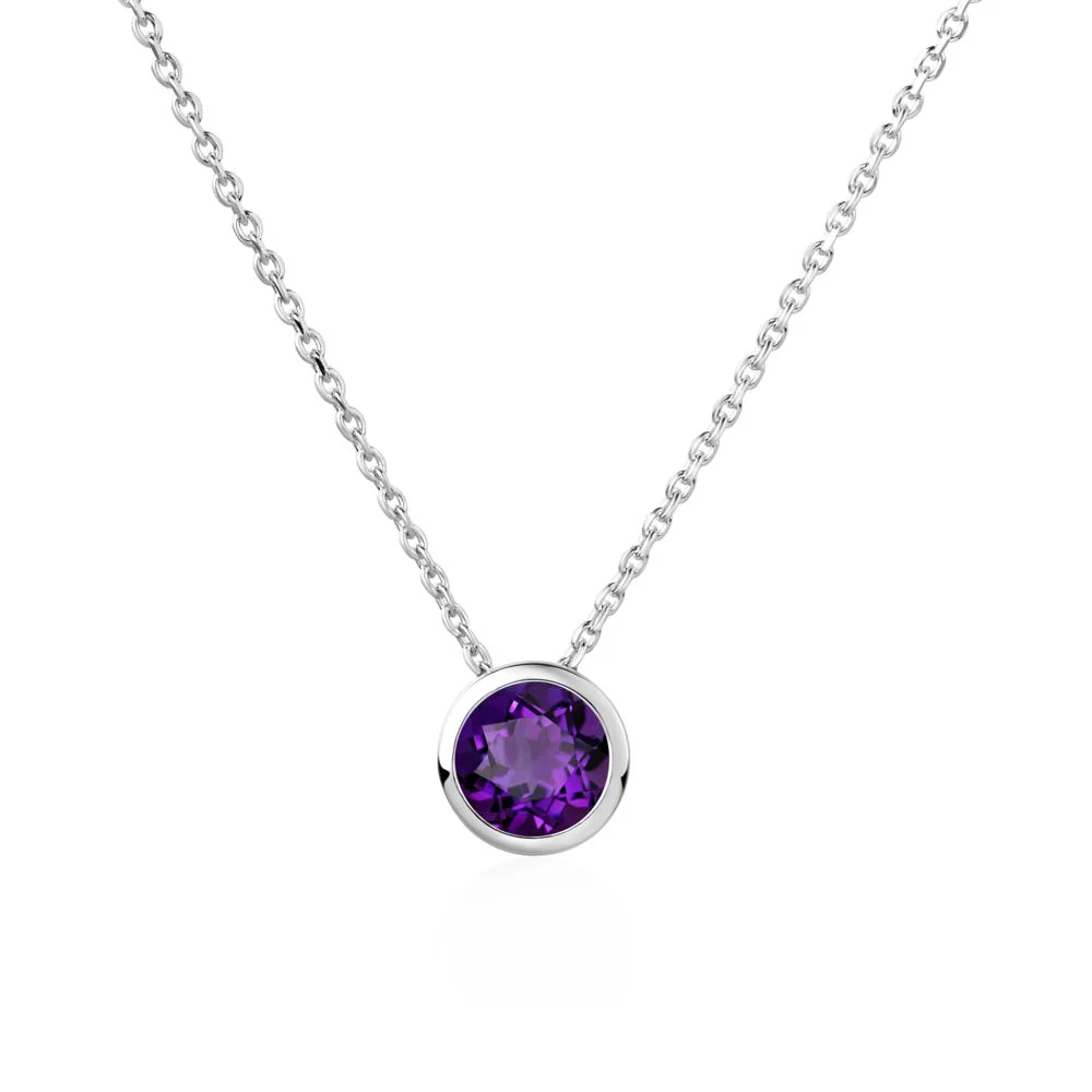 Amethyst Bezel Solitaire Necklace - Image 3