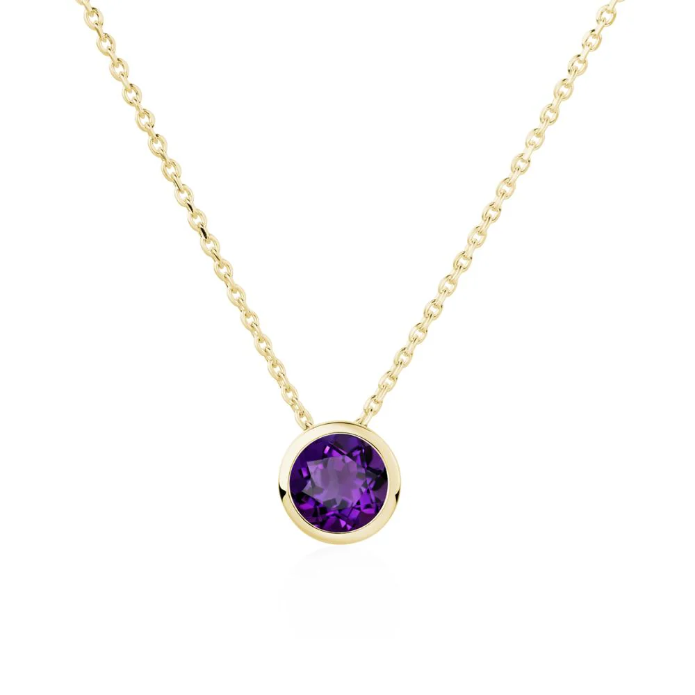 Amethyst Bezel Solitaire Necklace - Image 8