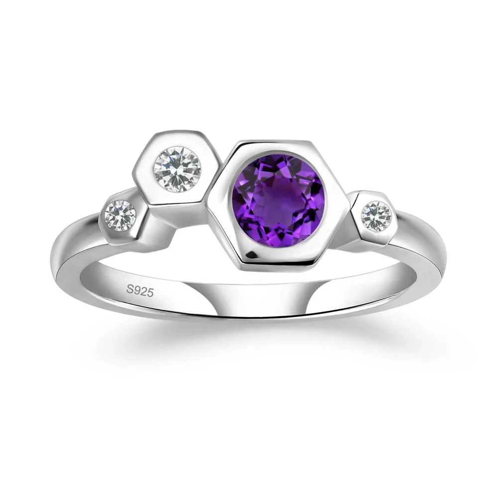Amethyst Constellation Engagement Ring