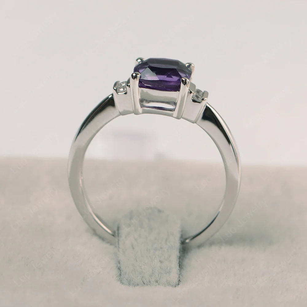 Amethyst Cushion Cut Engagement Ring - Image 3
