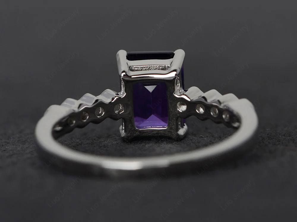 Amethyst Engagement Honeycomb Ring - Image 3