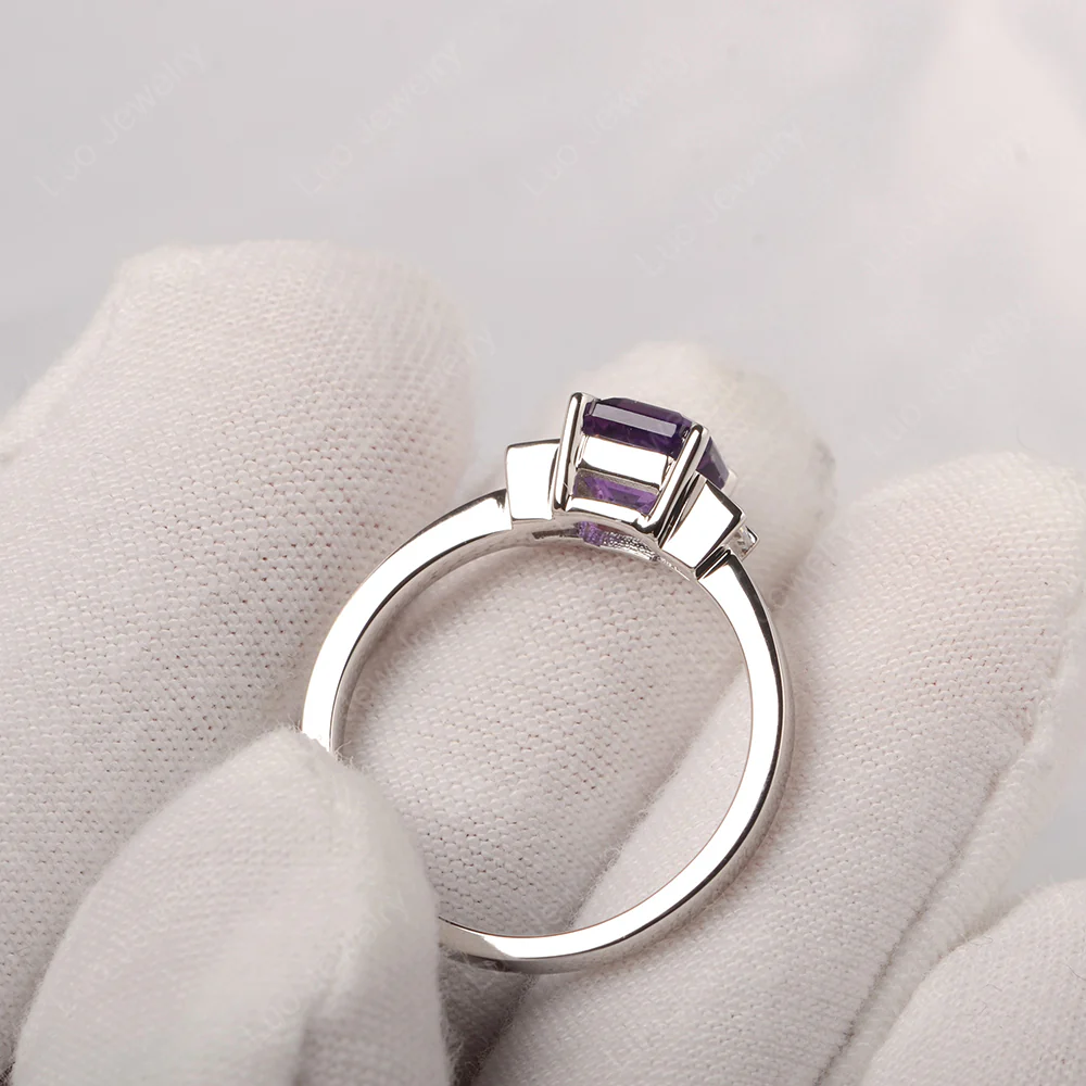 Unique Asscher Cut Amethyst Ring - Image 2