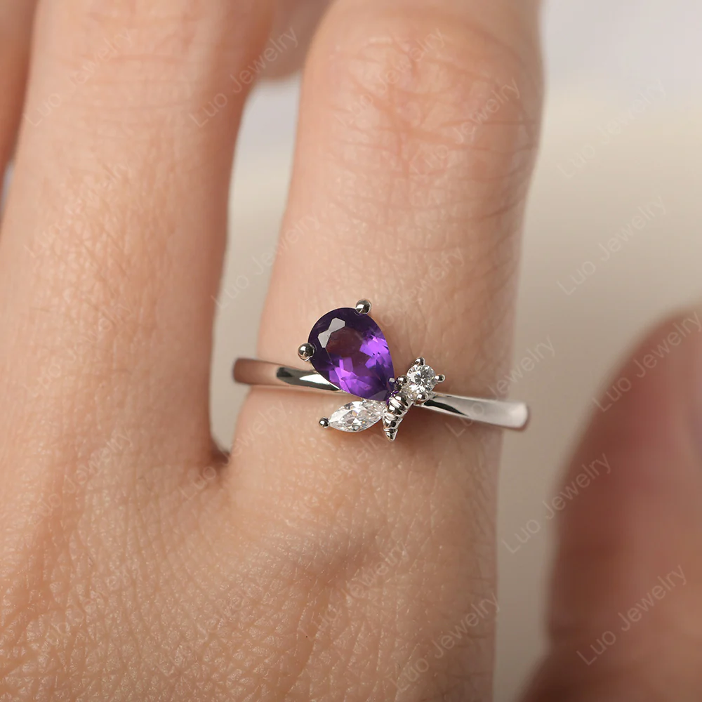 Amethyst Bee Engagement Ring - Image 5