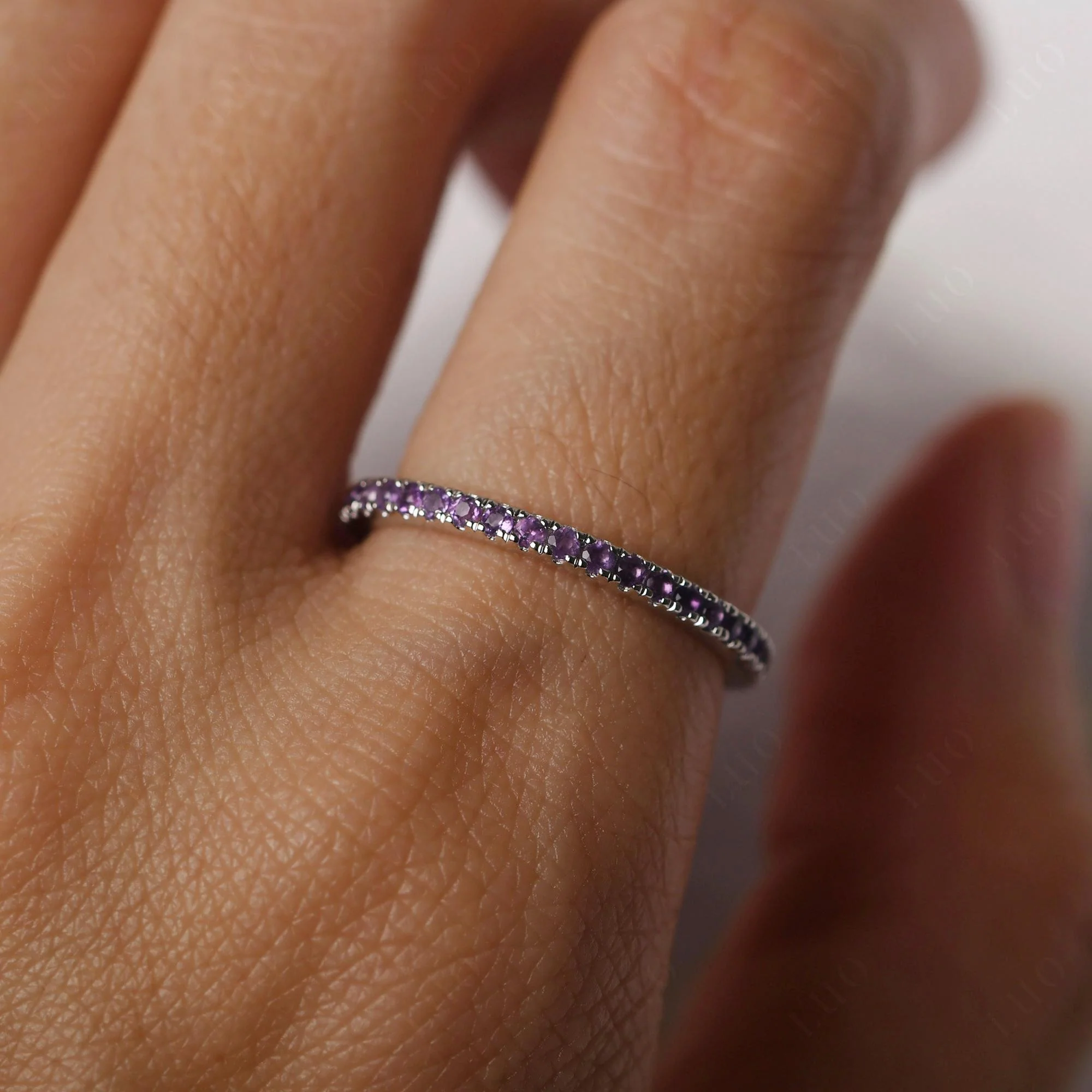 Amethyst Pave Eternity Ring - Image 15