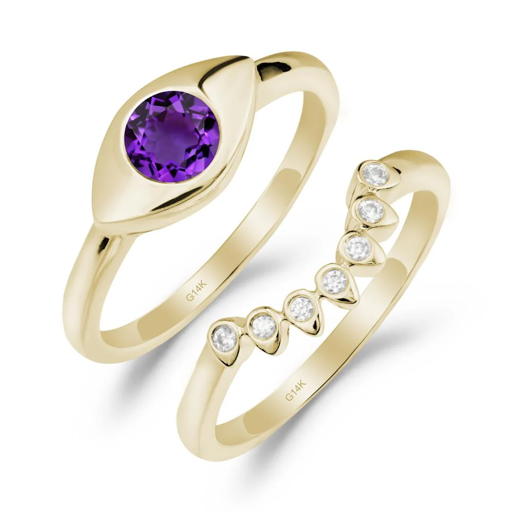 Amethyst Evil Eye Ring Set - Image 2