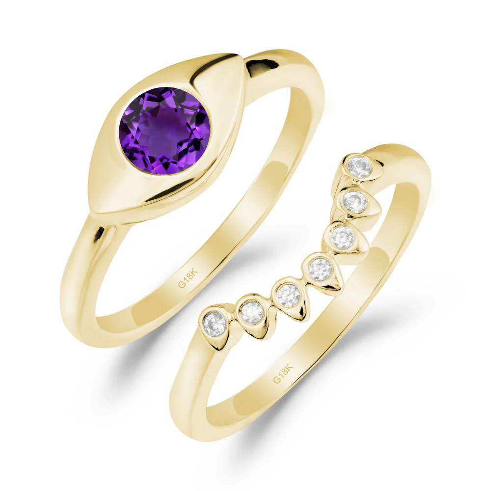 Amethyst Evil Eye Ring Set - Image 5