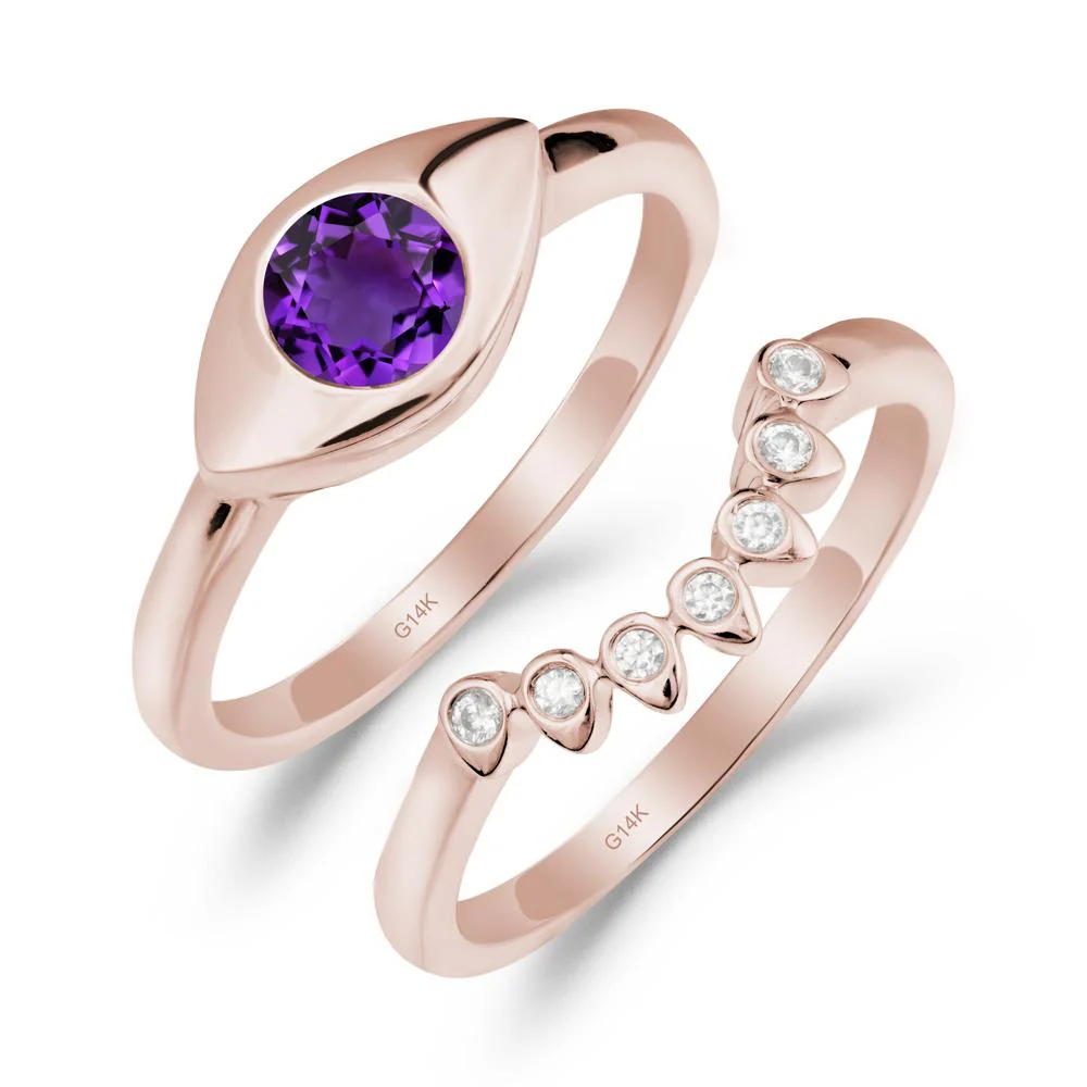 Amethyst Evil Eye Ring Set - Image 6