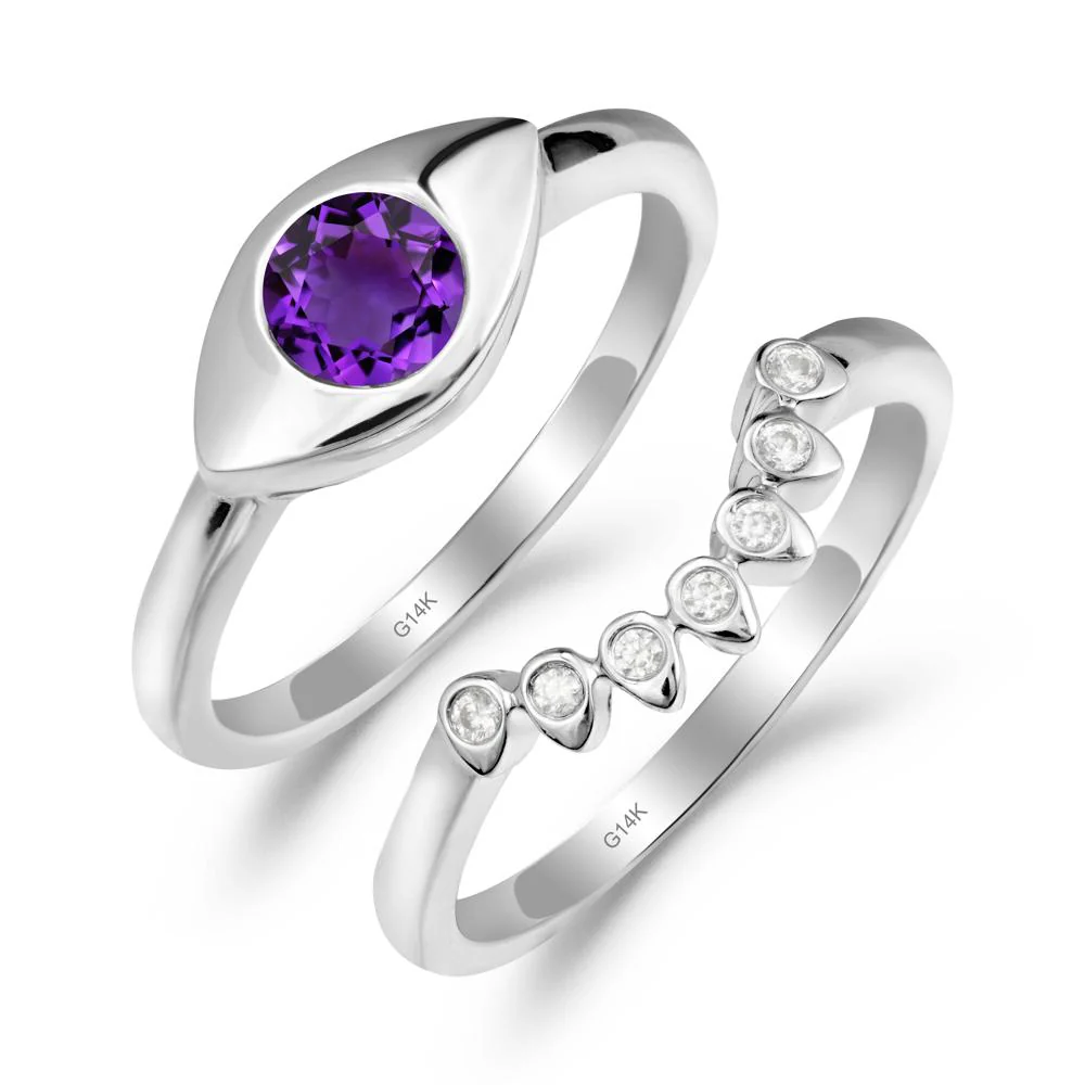 Amethyst Evil Eye Ring Set - Image 7