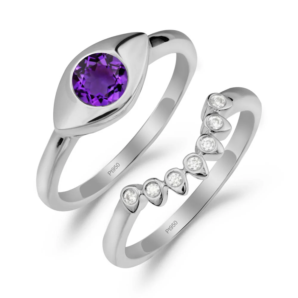 Amethyst Evil Eye Ring Set - Image 9