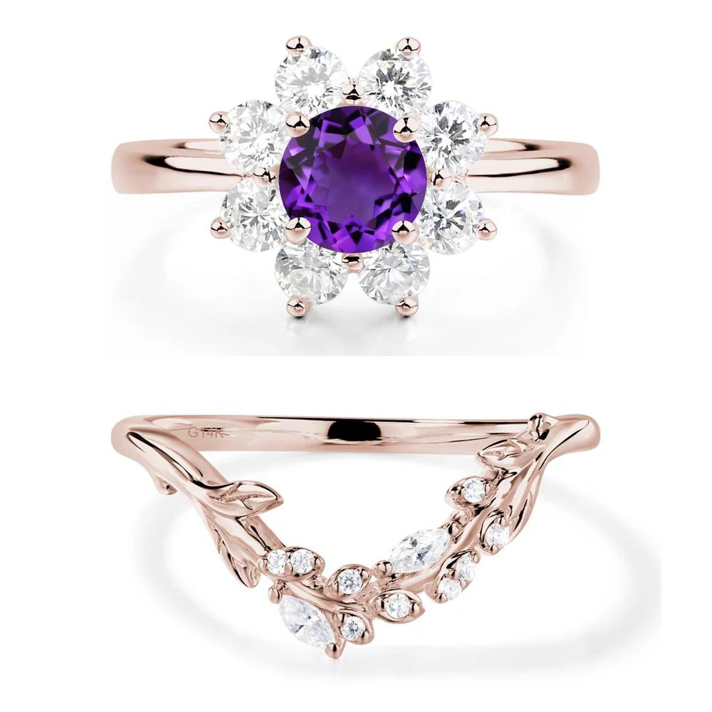 Amethyst Sunburst Halo Ring - Image 11