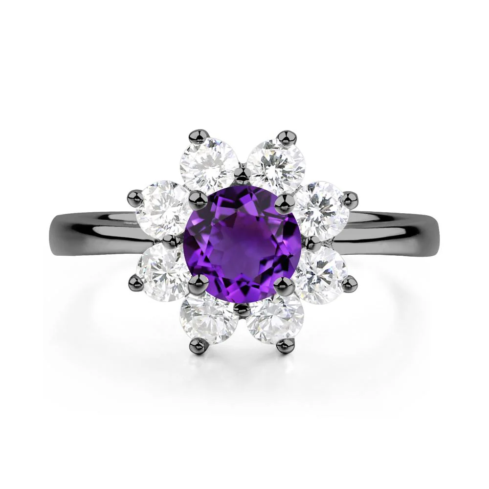 Amethyst Sunburst Halo Ring - Image 2