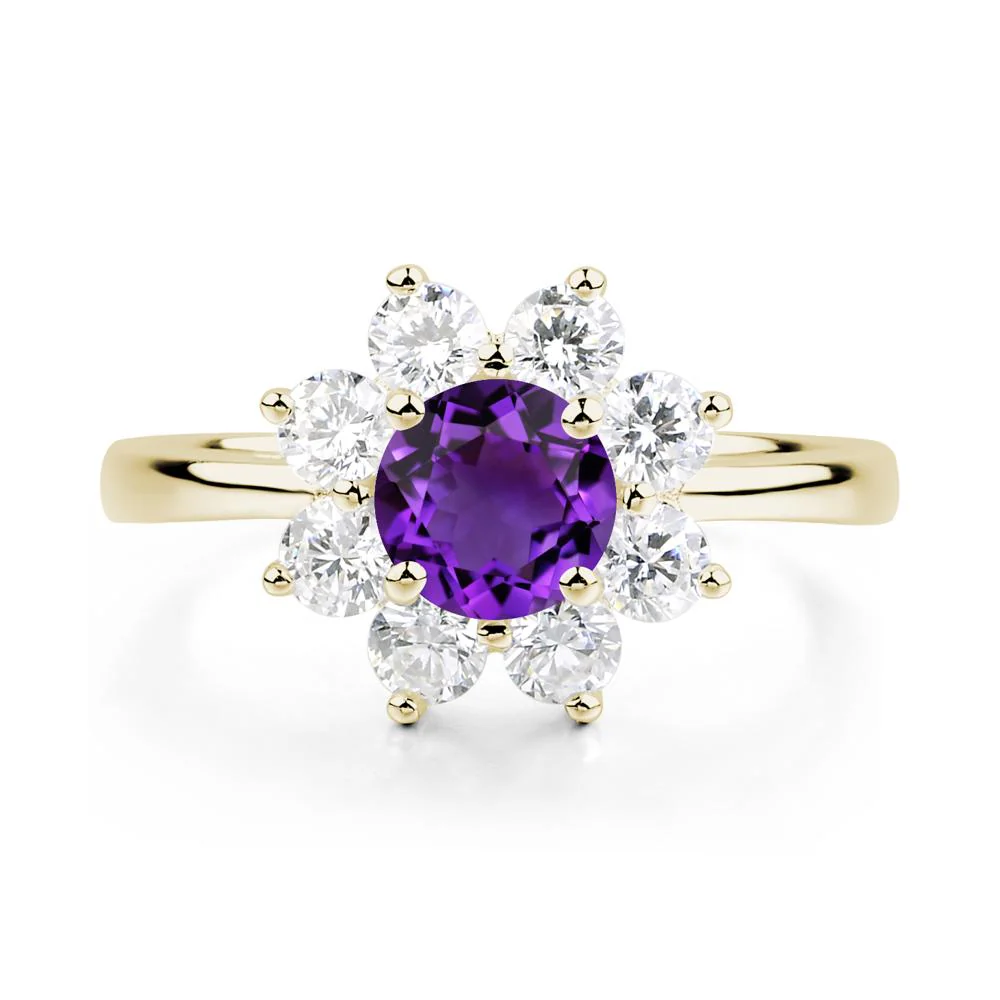 Amethyst Sunburst Halo Ring - Image 4
